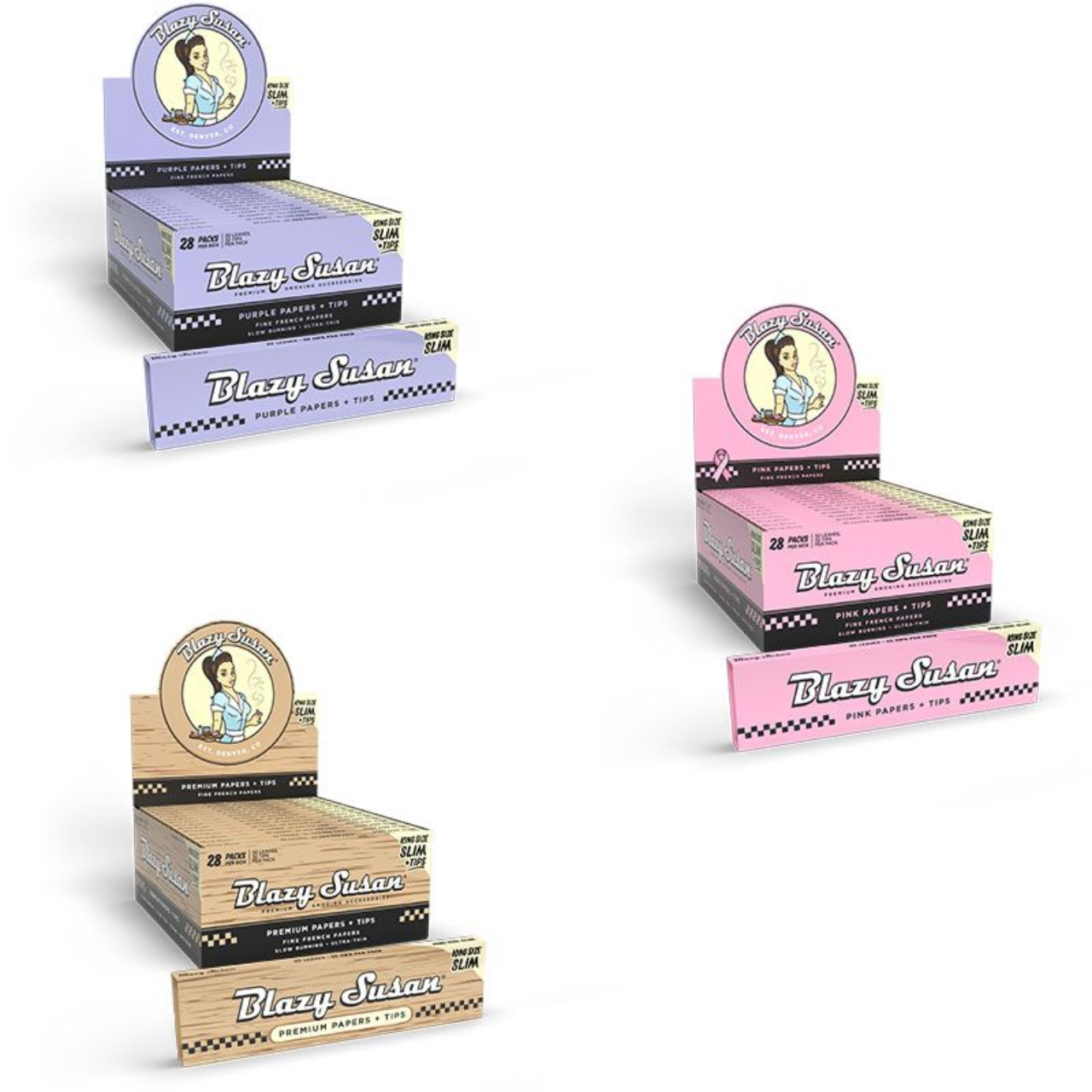 BLAZY SUSAN KSS EDITION KING SIZE 32 ROLLING PAPERS+TIPS (28 PK)